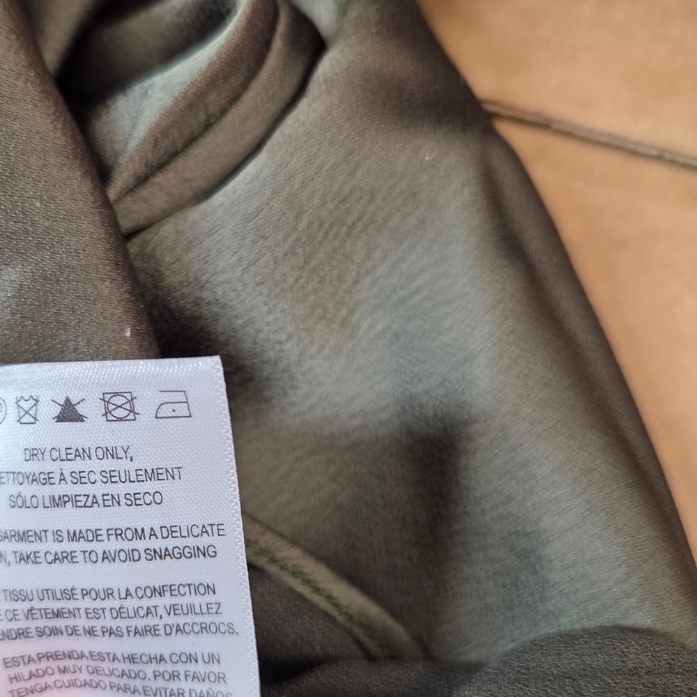 NWT JENNY YOO Eloise Luxe Satin Dress Olive Women’s Size 10 6411 - Picture 10 of 12